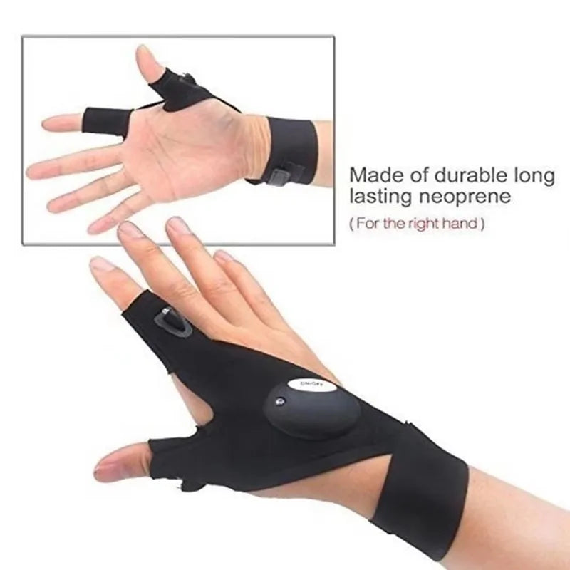 Flashlight Fingerless Glove