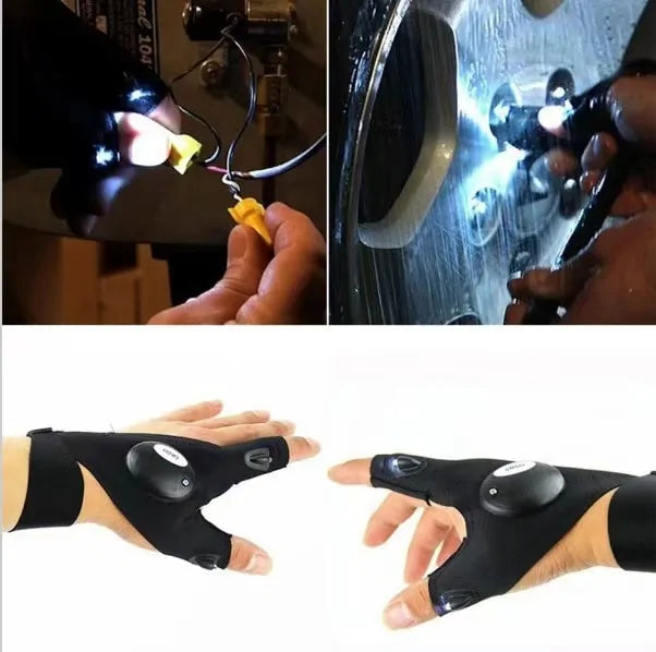 Flashlight Fingerless Glove